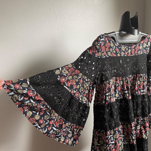 Free People Floral Bell Sleeve Dress Tunic - Picture 4 of 11